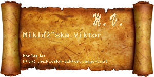 Miklóska Viktor névjegykártya